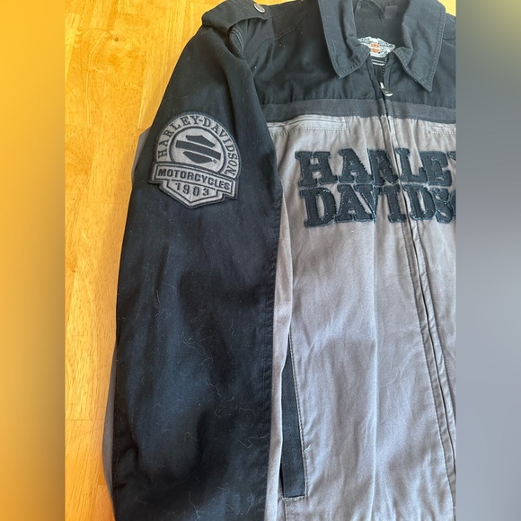 Harley-Davidson Black and Gray Bomber Jacket. Size XL - Picture 8 of 13